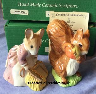Beswick Beatrix Potter Large  Squirrel Nutkin And Hunca Much Sweeping quality figurine